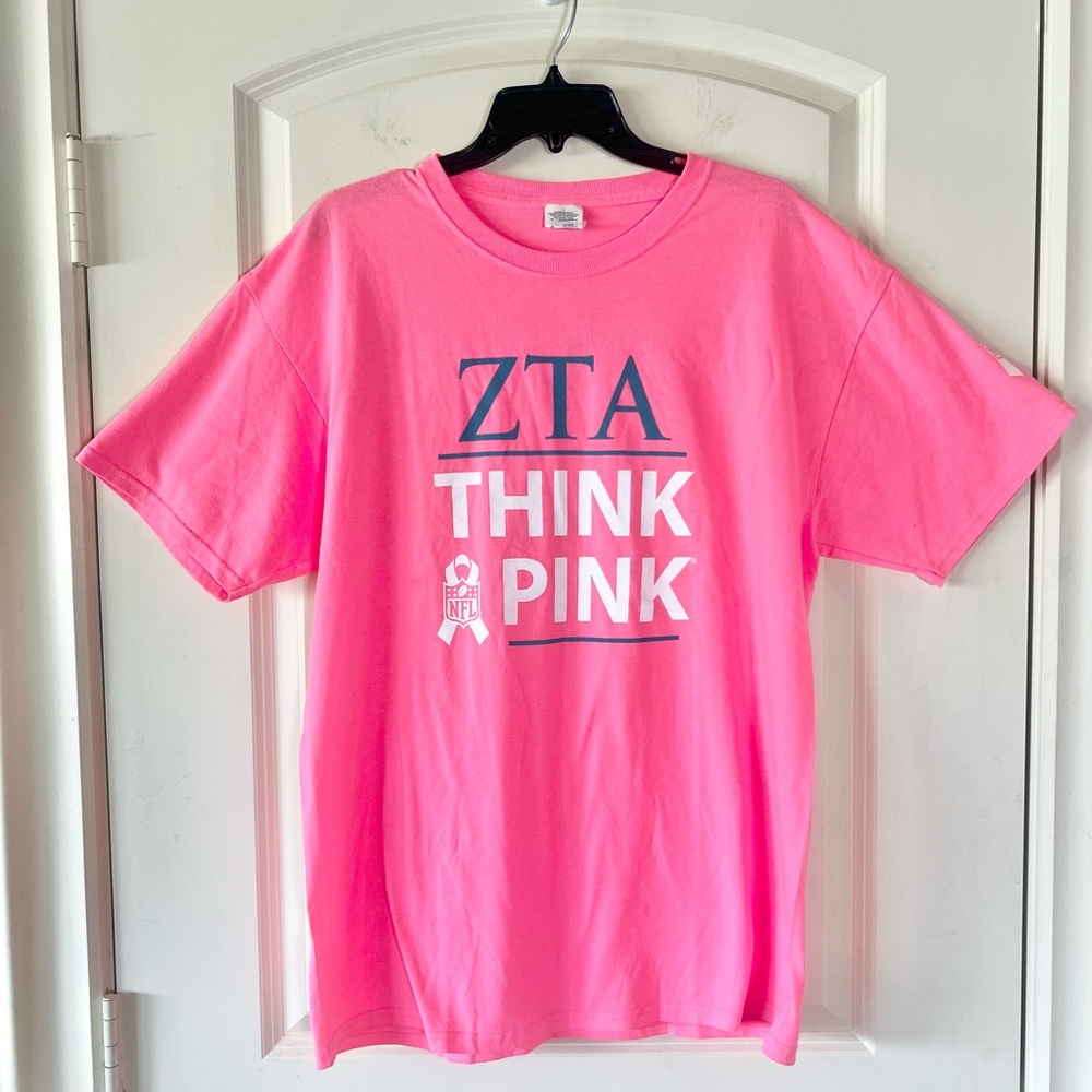 Zeta Tau Alpha think pink NFL Texans T-shirt large